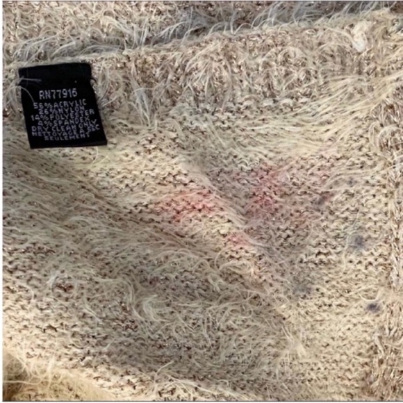 AKEMI + KIN Lara Eyelash Golden Metallic sweater Poncho One Size - Picture 9 of 9